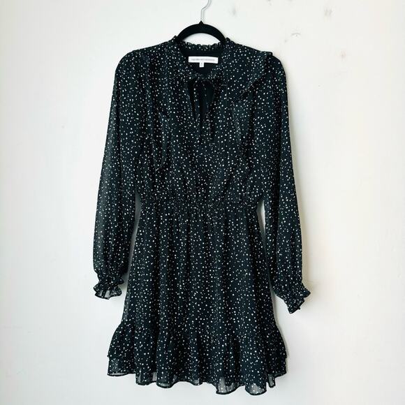 Cupcakes and Cashmere Black Ruffled Star and Moon Mini Dress Small - Picture 1 of 9